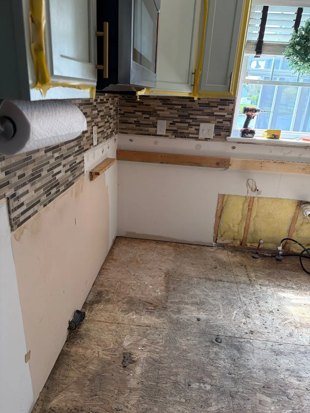 Containment setup for mold remediation in Geist Cove home